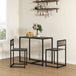 Wooden Dining Table 90cm Wide Rectangular With 2 Chairs - Velmora