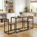 Wooden Dining Table 90cm Wide Rectangular With 2 Chairs - Velmora