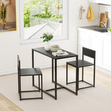 Wooden Dining Table 90cm Wide Rectangular With 2 Chairs - Velmora