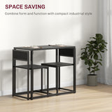 Wooden Dining Table 90cm Wide Rectangular With 2 Chairs - Velmora