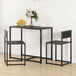 Wooden Dining Table 90cm Wide Rectangular With 2 Chairs - Velmora