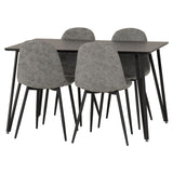 Wooden Dining Table Black With 4 Athens Dining Chairs - Marlow