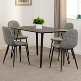 Wooden Dining Table Black With 4 Athens Dining Chairs - Marlow