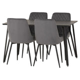 Wooden Dining Table Black With 4 Avery Dining Chairs - Marlow