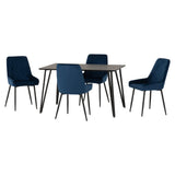 Wooden Dining Table Black With 4 Avery Dining Chairs - Marlow