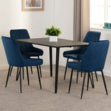 Wooden Dining Table Black With 4 Avery Dining Chairs - Marlow
