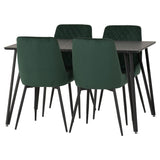 Wooden Dining Table Black With 4 Avery Dining Chairs - Marlow