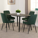 Wooden Dining Table Black With 4 Avery Dining Chairs - Marlow