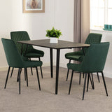 Wooden Dining Table Black With 4 Avery Dining Chairs - Marlow