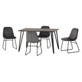 Wooden Dining Table Black With 4 Lukas Dining Chairs - Marlow