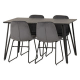 Wooden Dining Table Black With 4 Lukas Dining Chairs - Marlow