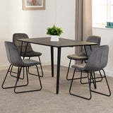 Wooden Dining Table Black With 4 Lukas Dining Chairs - Marlow