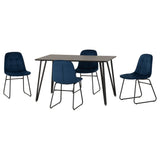 Wooden Dining Table Black With 4 Lukas Dining Chairs - Marlow