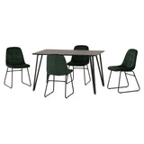 Wooden Dining Table Black With 4 Lukas Dining Chairs - Marlow