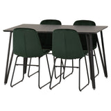 Wooden Dining Table Black With 4 Lukas Dining Chairs - Marlow