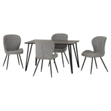 Wooden Dining Table Black With 4 Quebec Dining Chairs - Marlow