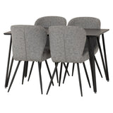Wooden Dining Table Black With 4 Quebec Dining Chairs - Marlow