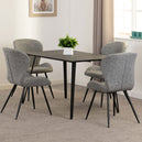 Wooden Dining Table Black With 4 Quebec Dining Chairs - Marlow