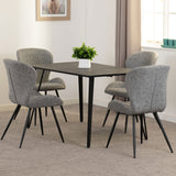 Wooden Dining Table Black With 4 Quebec Dining Chairs - Marlow
