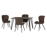 Wooden Dining Table Black With 4 Quebec Dining Chairs - Marlow
