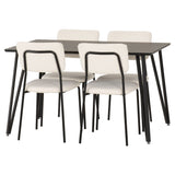 Wooden Dining Table Black With 4 Sheldon Dining Chairs - Marlow