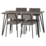 Wooden Dining Table Black With 4 Sheldon Dining Chairs - Marlow