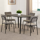 Wooden Dining Table Black With 4 Sheldon Dining Chairs - Marlow