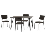 Wooden Dining Table Black With 4 Sheldon Dining Chairs - Marlow