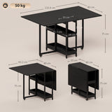 Wooden Dining Table Drop Leaf 133.4cm Wide for 4 People - Velmora