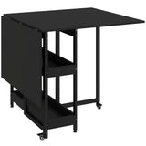 Wooden Dining Table Drop Leaf 133.4cm Wide for 4 People - Velmora