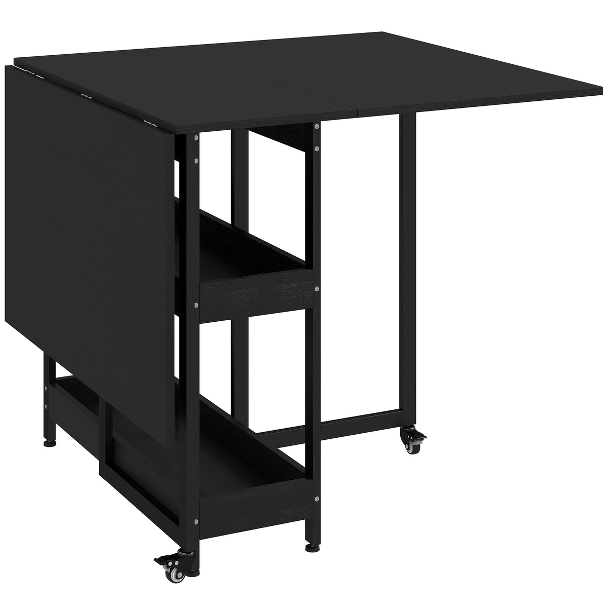 Wooden Dining Table Drop Leaf 133.4cm Wide for 4 People - Velmora