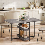 Wooden Dining Table Drop Leaf 133.4cm Wide for 4 People - Velmora