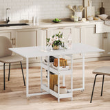 Wooden Dining Table Drop Leaf 133.4cm Wide for 4 People - Velmora