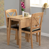 Wooden Dining Table Drop Leaf With 2 Dining Chairs - Mason