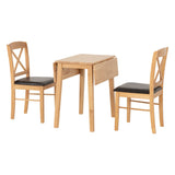 Wooden Dining Table Drop Leaf With 2 Dining Chairs - Mason