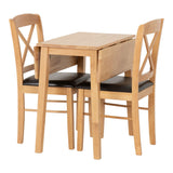 Wooden Dining Table Drop Leaf With 2 Dining Chairs - Mason