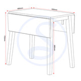 Wooden Dining Table Drop Leaf With 2 Dining Chairs - Mason