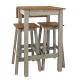 Wooden Dining Table Drop Leaf With 2 Dining High Stools - Corona