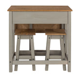 Wooden Dining Table Drop Leaf With 2 Dining Stools - Corona