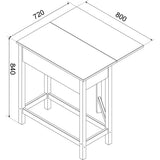 Wooden Dining Table Drop Leaf With 2 Dining Stools - Corona