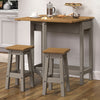 Wooden Dining Table Drop Leaf With 2 Dining Stools - Corona