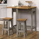 Wooden Dining Table Drop Leaf With 2 Dining Stools - Corona