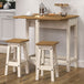 Wooden Dining Table Drop Leaf With 2 Dining Stools - Corona