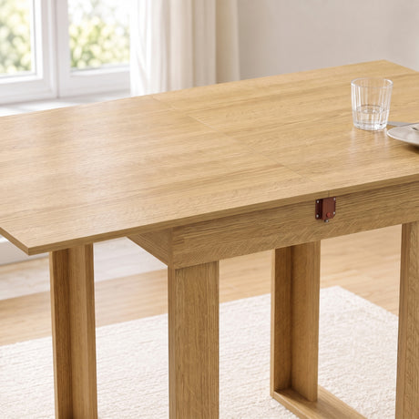 Wooden Dining Table Extending 140cm Wide for 4 People - Velmora