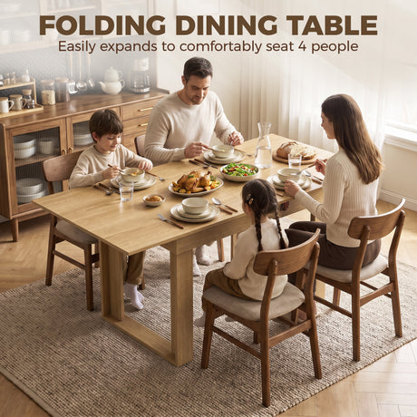 Wooden Dining Table Extending 140cm Wide for 4 People - Velmora