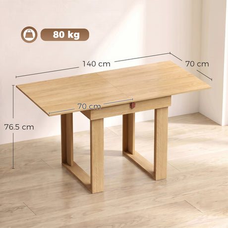 Wooden Dining Table Extending 140cm Wide for 4 People - Velmora