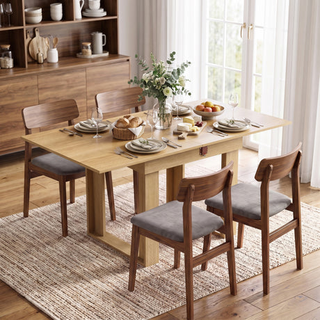 Wooden Dining Table Extending 140cm Wide for 4 People - Velmora