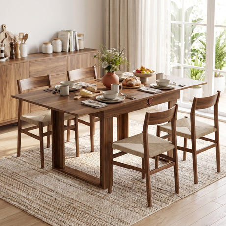Wooden Dining Table Extending 140cm Wide for 4 People - Velmora