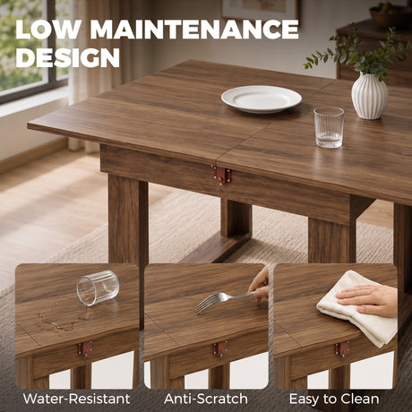 Wooden Dining Table Extending 140cm Wide for 4 People - Velmora