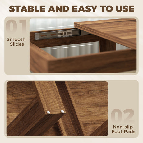 Wooden Dining Table Extending 140cm Wide for 4 People - Velmora